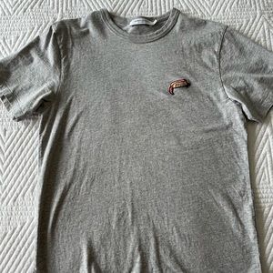 Maison Kitsune gray unisex S hot dog tshirt